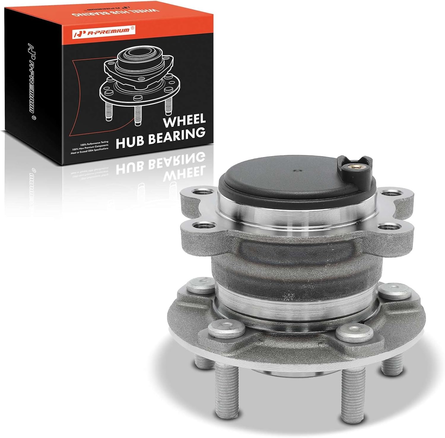 A-Premium Rear Wheel Bearing and Hub Assembly with 5-Lug Compatible with Ford Escape & Lincoln Corsair, 2020 2021 2022 2023 2024, FWD