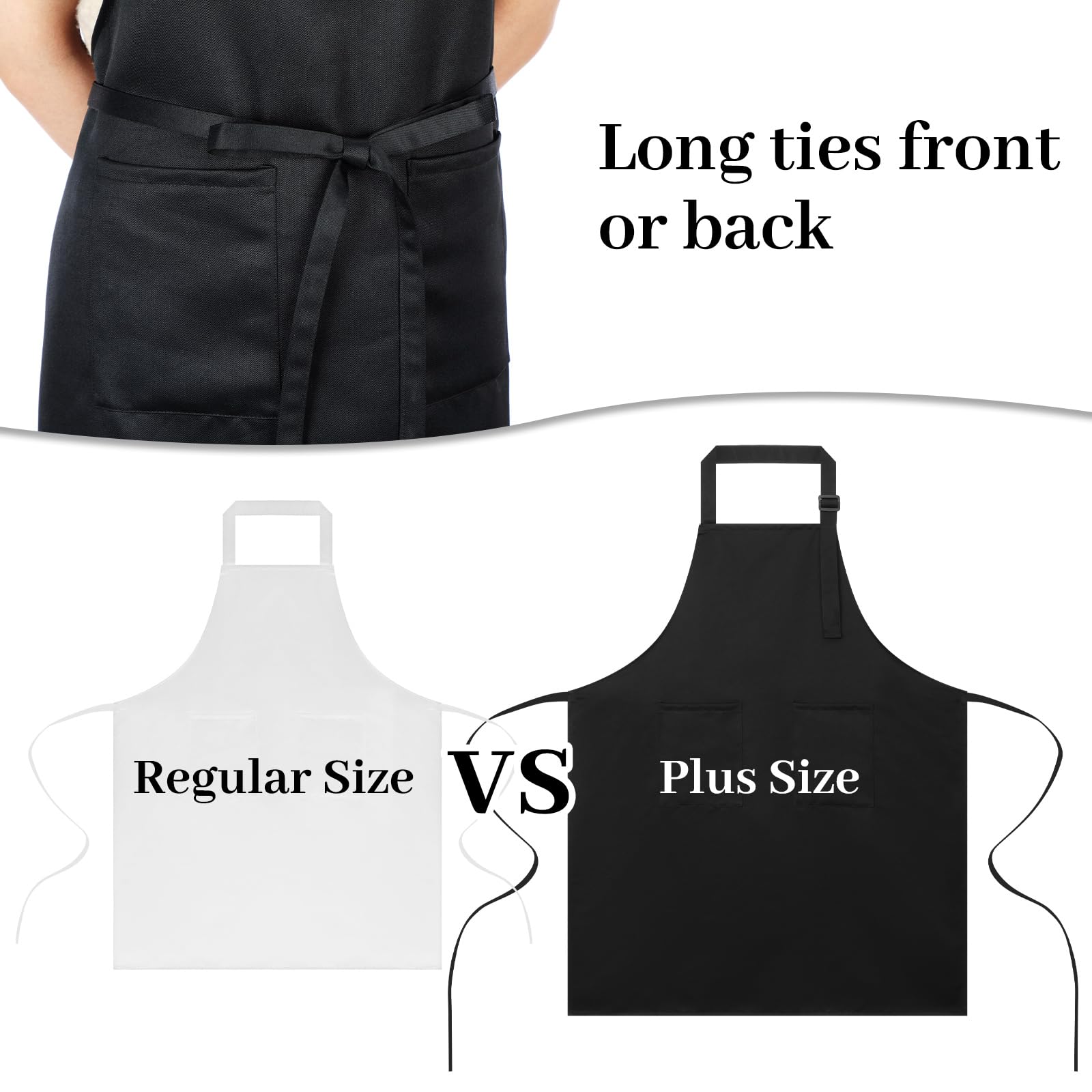 Cozypower Kochschürze in Übergröße, extra groß und lang, mit 2 Taschen, verstellbares Lätzchen, Schwarz, für Damen und Herren, zum Kochen, Küche, Grillen, Arbeiten, wasser- und ölbeständig, Schwarz, 4