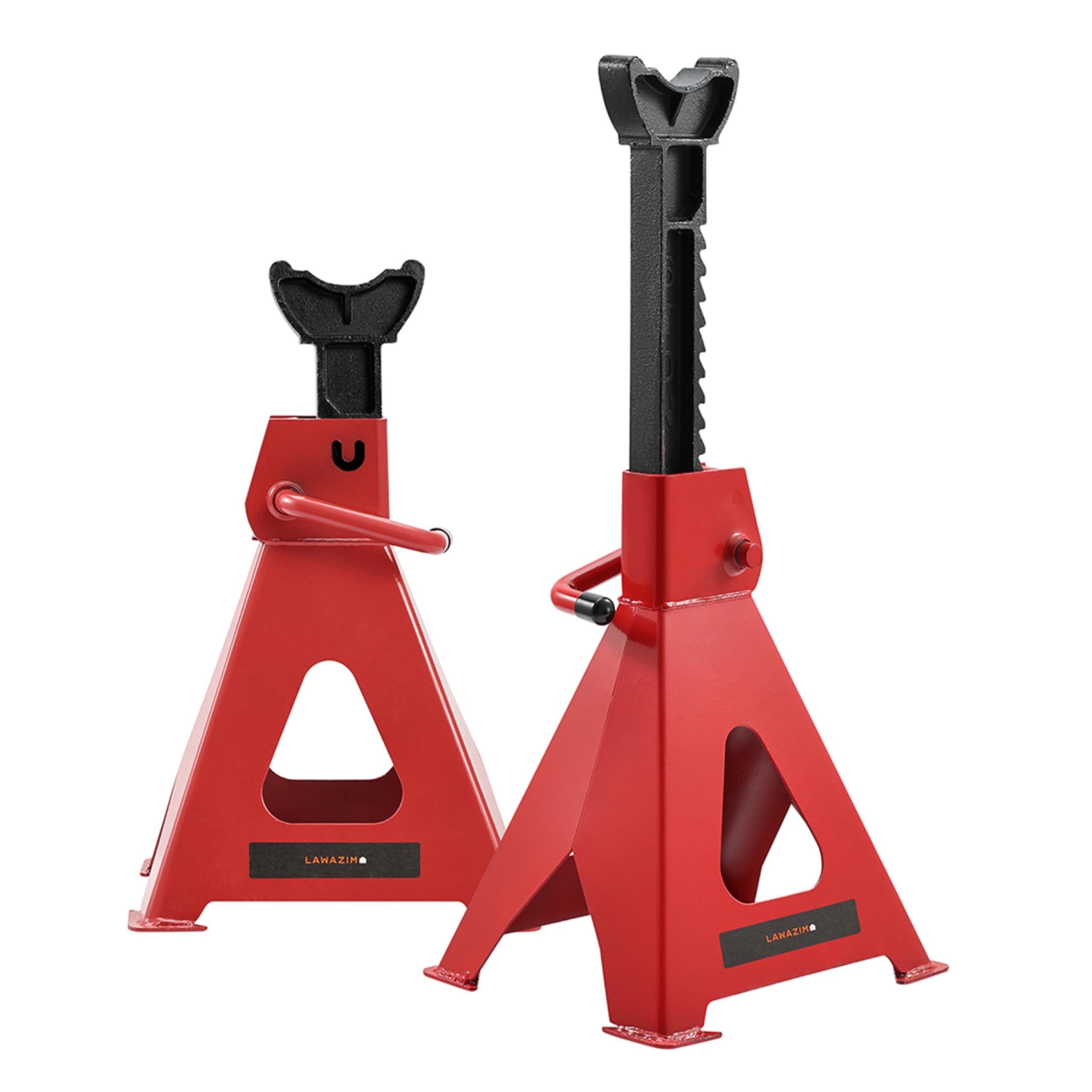 Lawazim Jack Stand 3 Ton-2 Piece 2.5kg- Heavy-Duty Easy to Use Automotive Lifting Stands with Adjustable Height and Ratchet Mechanism Ideal for Vehicle Maintenance Tire Changing and Undercarriage Work