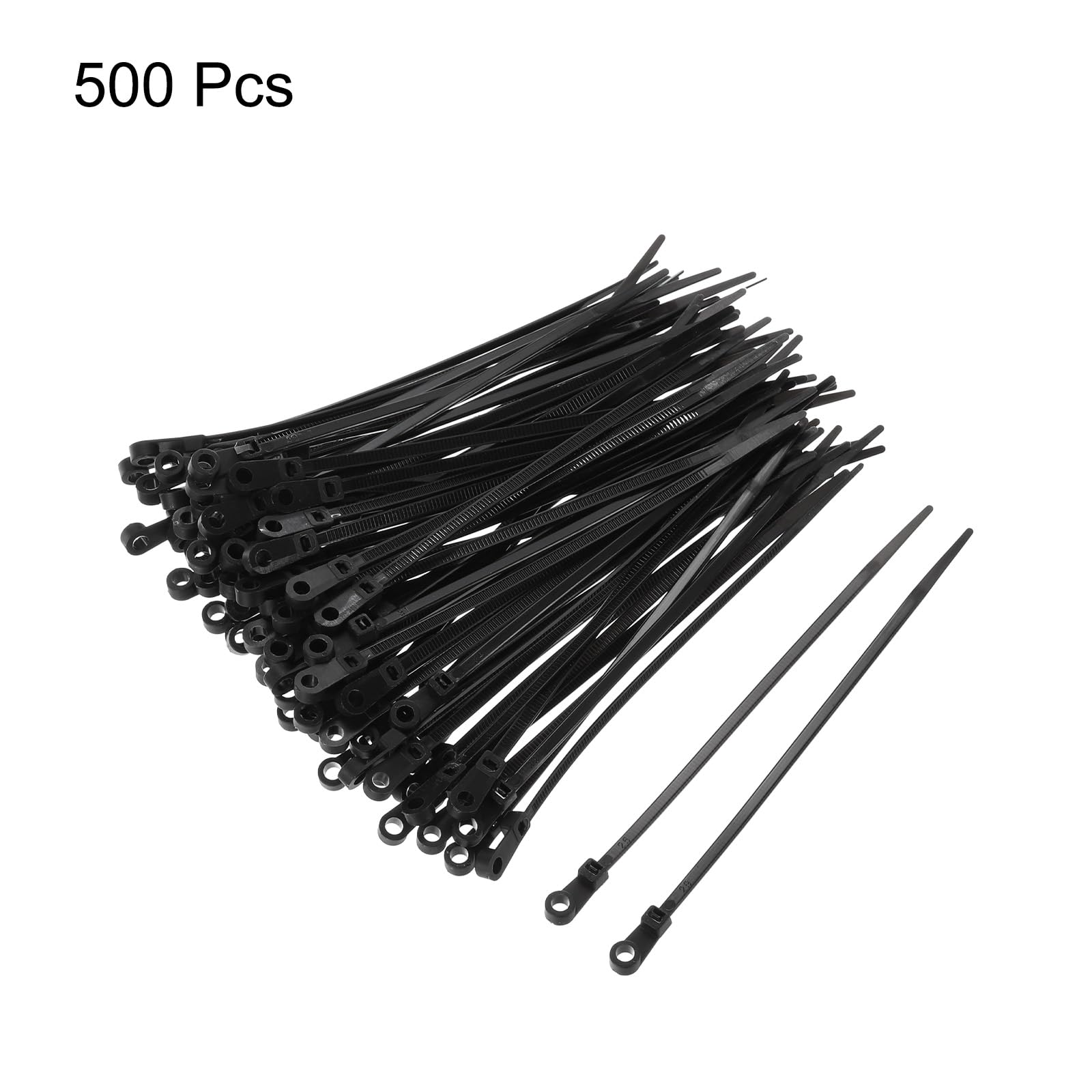 QUARKZMAN 500pz 200mm/8" 40 Lbs Montaggio Testa Cavo Cerniera Fascette Autobloccante Lungo Nylon Cavo Fascetta 3,6mm/0,14" Fascette per Cavi Gestione Nero