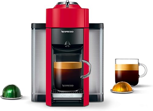 DeLonghi America, Inc ENV135R Nespresso Vertuo Evoluo - Cafetera de café y expreso, color rojo
