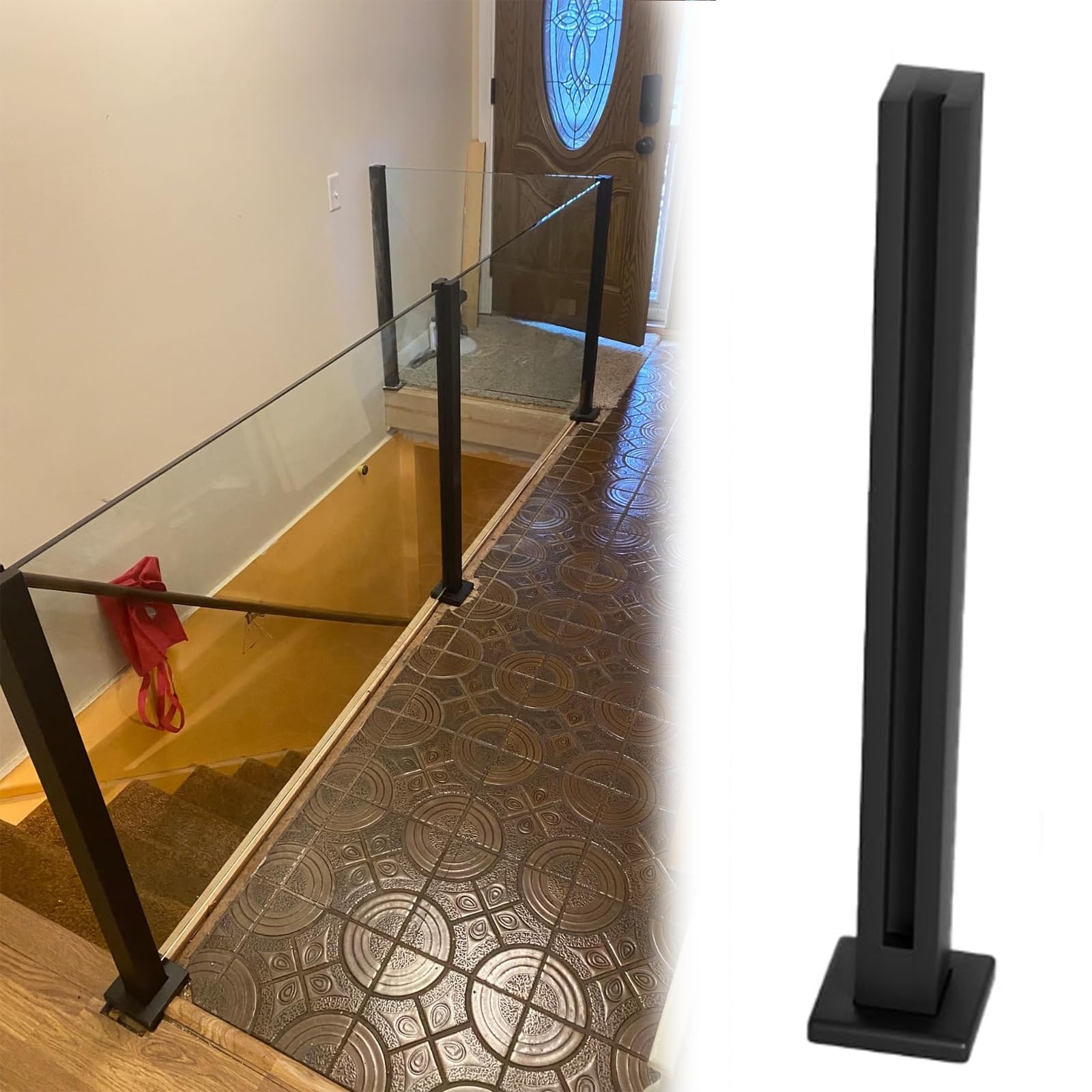 Balustrade en verre pour escalier intérieur et terrasse avec pinces de serrage design
