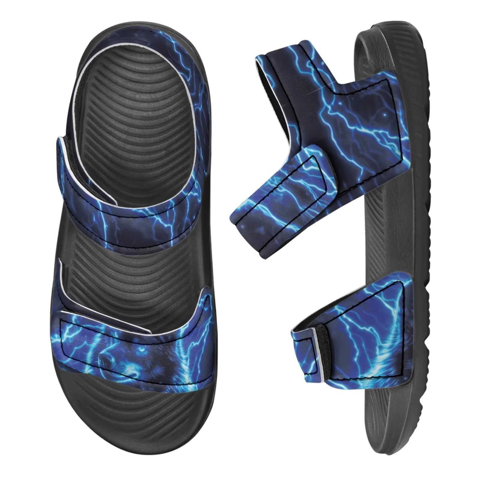 Forchrinse Kids Lightning Sandals Boys Size 8 Sports Sandals Summer Water Open Toe Sandal Lightweight Quick-Dry Beach Swim Pool Shoe