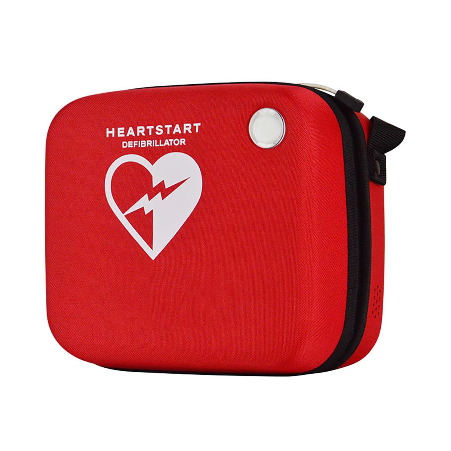Custodia per defibrillatore DAE, con foro controllo remoto e simbolo croce, ideale per uso portatile in emergenze
