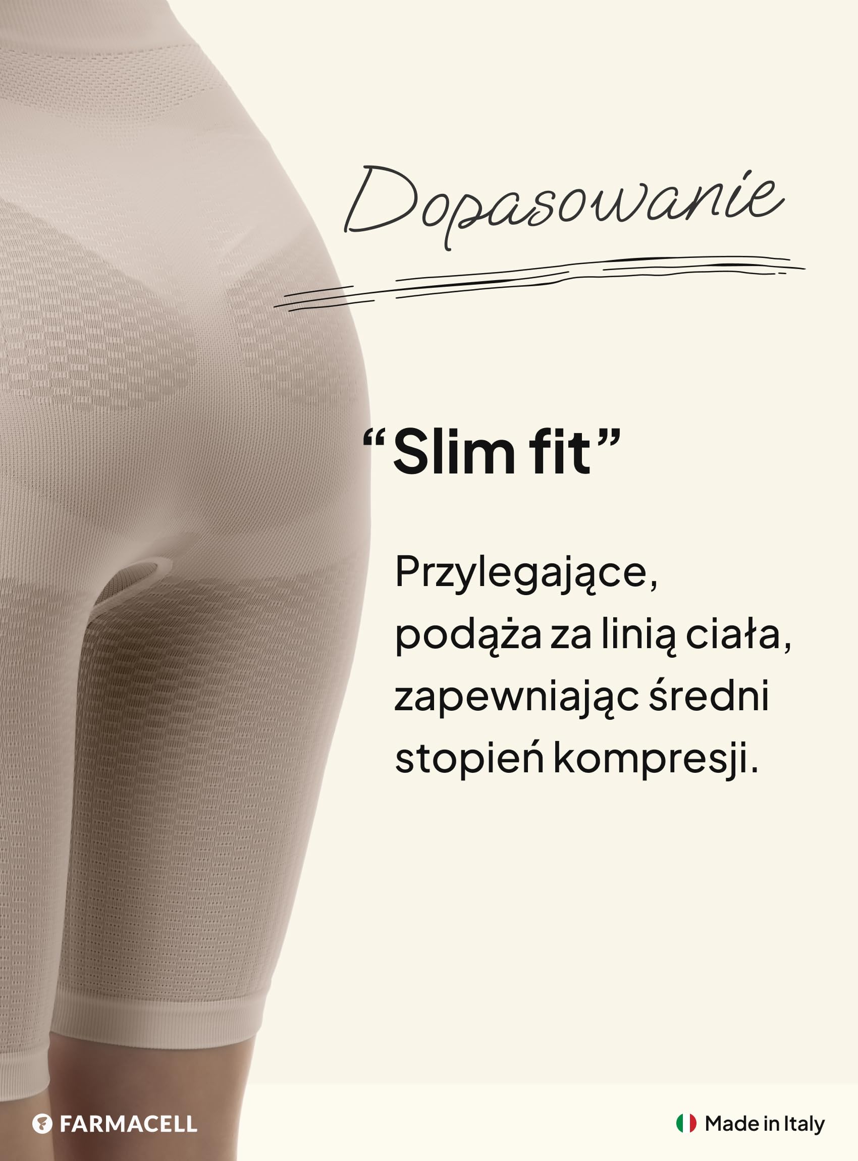 Farmacell Szorty Antycellulitowe Modelujące Damskie, Kontrolą Brzucha, Push-Up, Made in Italy, 312