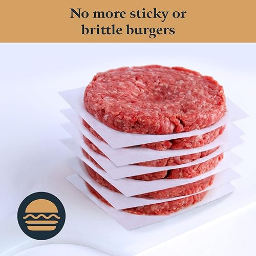 Miniatura 6 de GOURMEO Juego de papel pergamino cuadrado para hamburguesas, 500 forros desechables para freidora de aire para tortilla y mini hamburguesas, 5.5 x