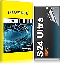 QUESPLE [3 Stück] Matt Schutzfolie für Samsung Galaxy S24 Ultra 5G, Anti-Fingerabdruck, Blendschutz Matte Weich TPU Folie, Ultra-Klar Fingerabdruck-ID Unterstützen Displayschutzfolie