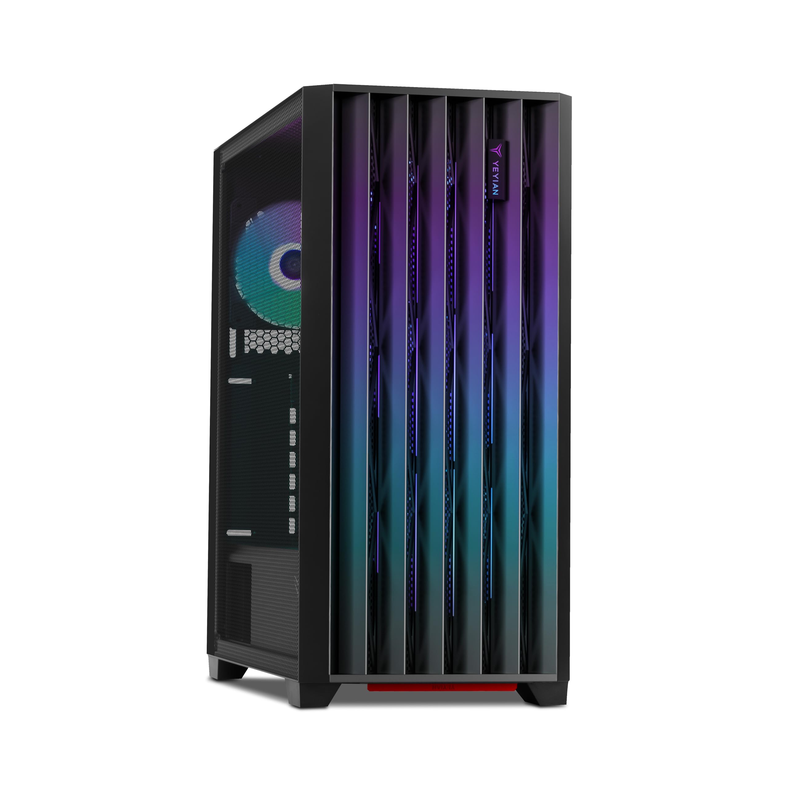 YEYIAN Phoenix Gamer PC Case | Mid Tower | ATX, M-ATX, ITX | Pannello Frontale Indirizzabile | Pannello Maglia di Ferro | 4 Ventole ARGB PWM | 3 Anteriori 1 Posteriore 120mm | CPU 170mm | GPU 400mm