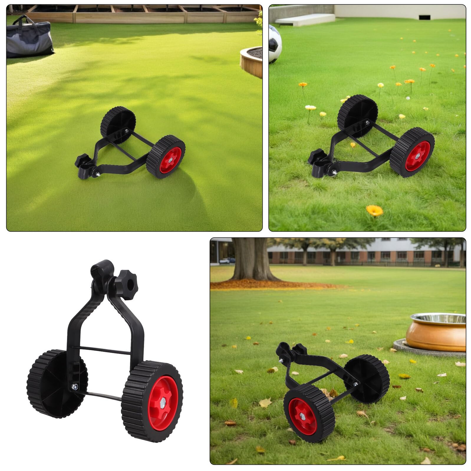 Ruedas de Soporte para Cortacésped 2 Piezas Accesorio Auxiliar de Plástico Resistente Absorción de Impactos para Recortadoras de Hilo Repuesto para Jardín y Césped