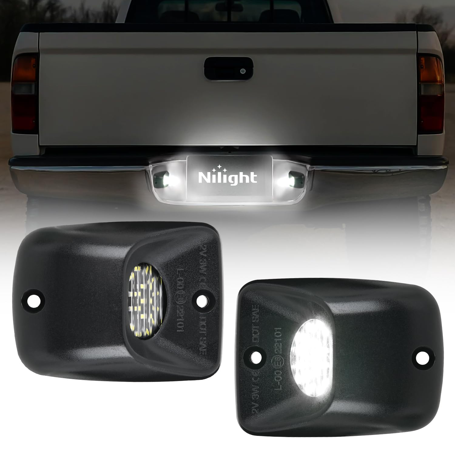 Nilight License Plate Lights Compatible with 1995 1996 1997 1998 1999 2000 2001 2002 2003 2004 Toyota Tacoma Black Housing 6000K White 2PCS Pack | Compatible with 1995 1996 1997 1998 1999 2000 2001 2002 2003 2004 Toyota Tacoma Black Housing 6000K White