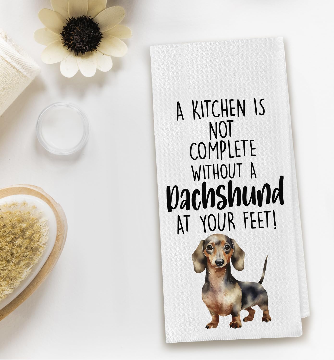 Macarrie Lot De 6 Torchons De Cuisine Sur Le Thème Du Teckel 40,6 X 61 Cm – Cadeaux Pour Femme – Décoration Teckel – Blanc