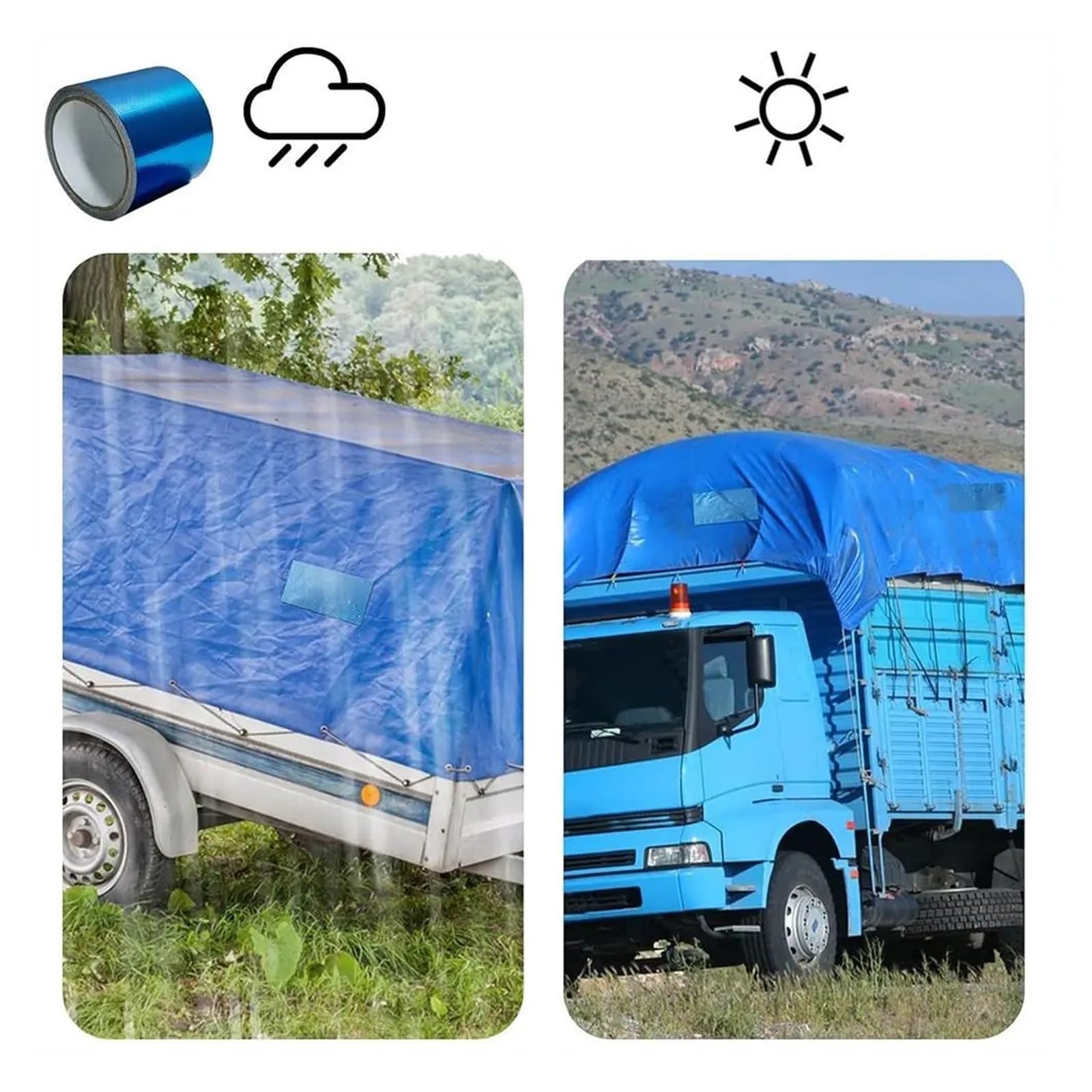 Cinta adhesiva de reparación lona, ​​4 Uds., cinta tela, marquesinas Para Herramientas(Blue)
