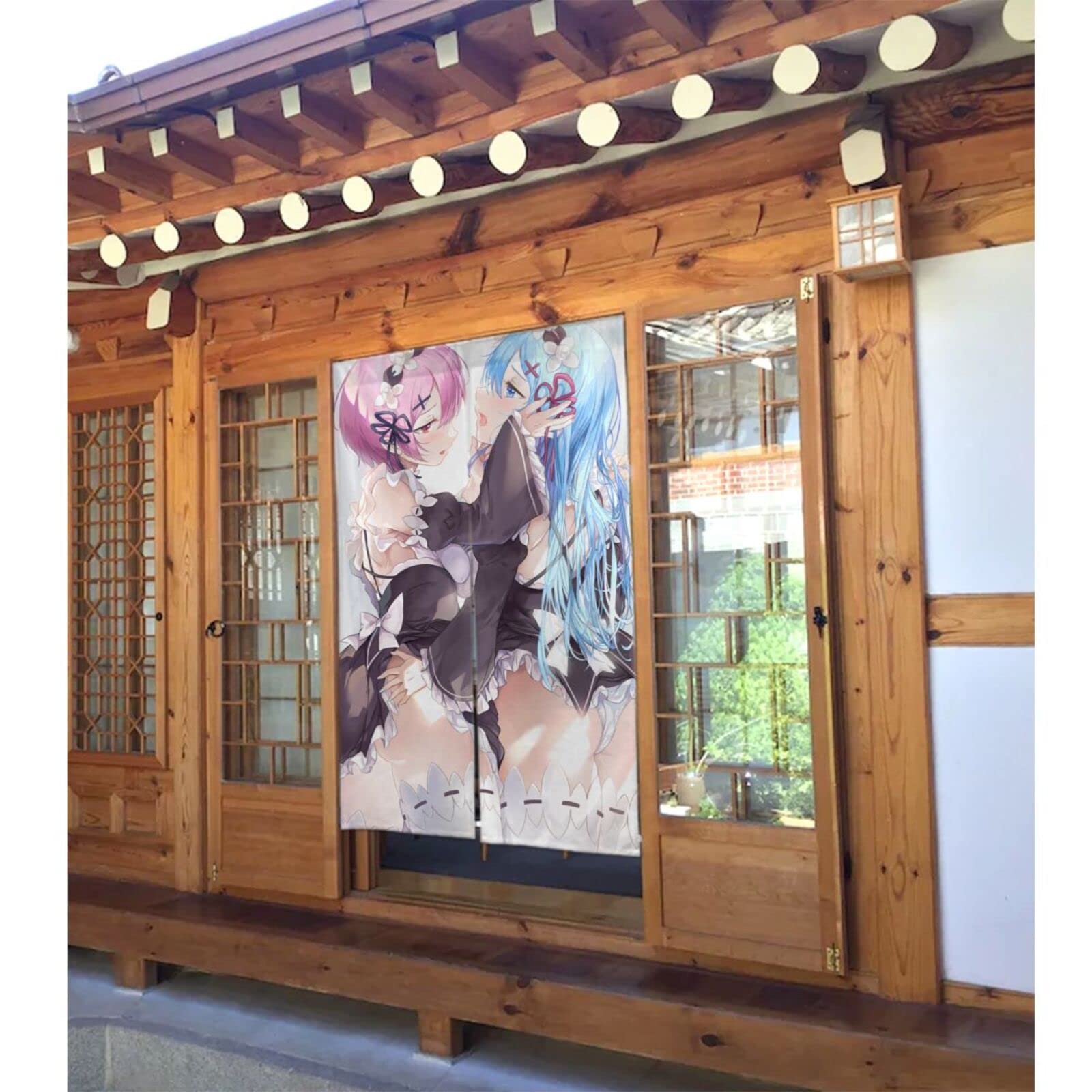 Amazon｜のれん Re Zero リゼロ 異世界 レム ラム メイド 暖簾 