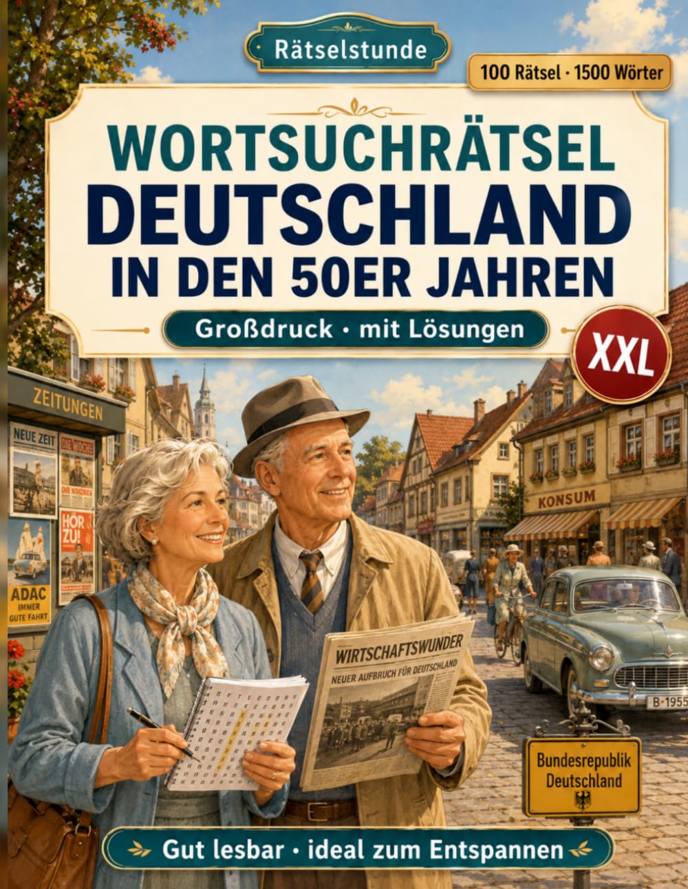 Wortsuchrätsel Deutschland in den 50er Jahren: Nostalgische Rätsel im Großdruck – mit Lösungen (Rätselstunde)