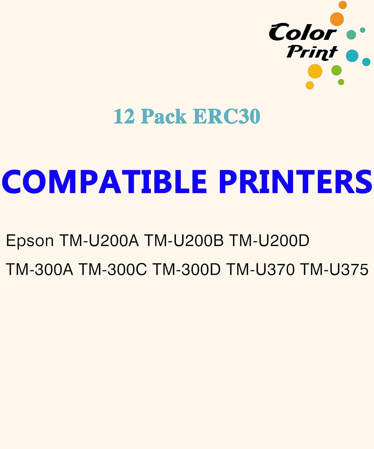 Colorprint Compatible ERC30 Ribbon Cartridge for Epson ERC38 ERC-30 34 38 B/R ERC34 NK506 DPN2700 TMU370 TMU375 ERC38 NK506 Cash Register (Red and Black,12-Pack)