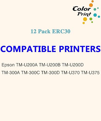 Miniatura 3 de Colorprint - Cartucho de cinta compatible ERC30 compatible con ERC38 ERC-30 34 38 BR NK506 DPN2700 TMU370 TMU375 ERC38 NK506 (rojo y negro, paquete