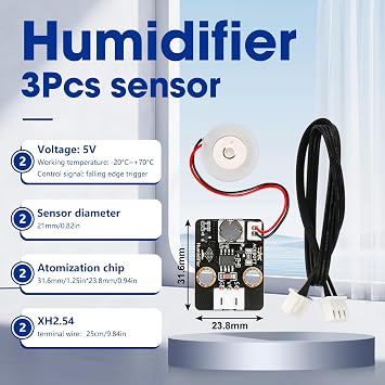 ACEBOTT 3Pcs Humidifier Module, Spray Module Circuit Board, Atomization Module 5V Atomization Plate Circuit Board Atomization Module Atomizer DIY Incubation Experimental Equipment for Ultrasonic DIY