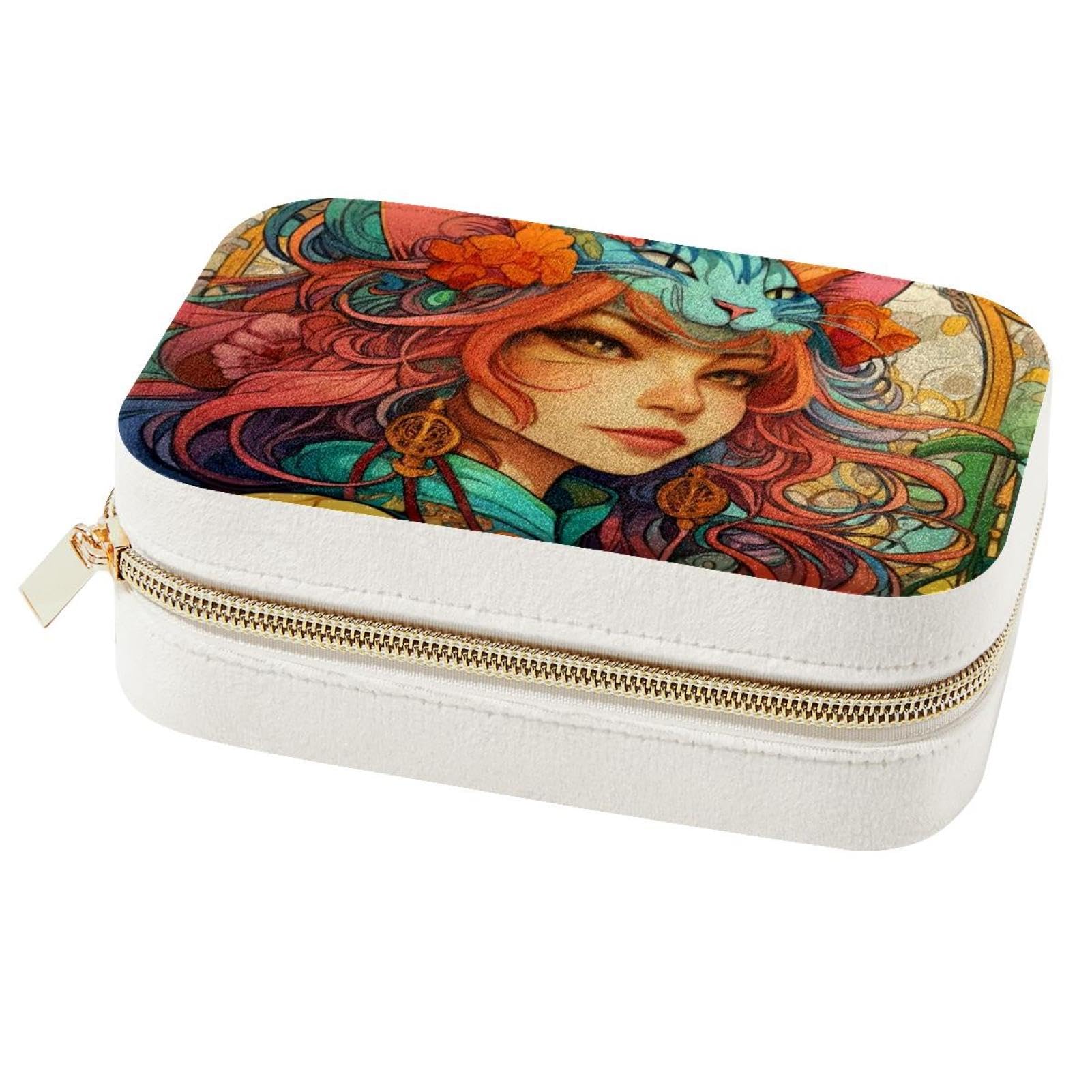 Boîte à bijoux vintage anti-nœuds pour rangement portable de colliers et bagues de fille