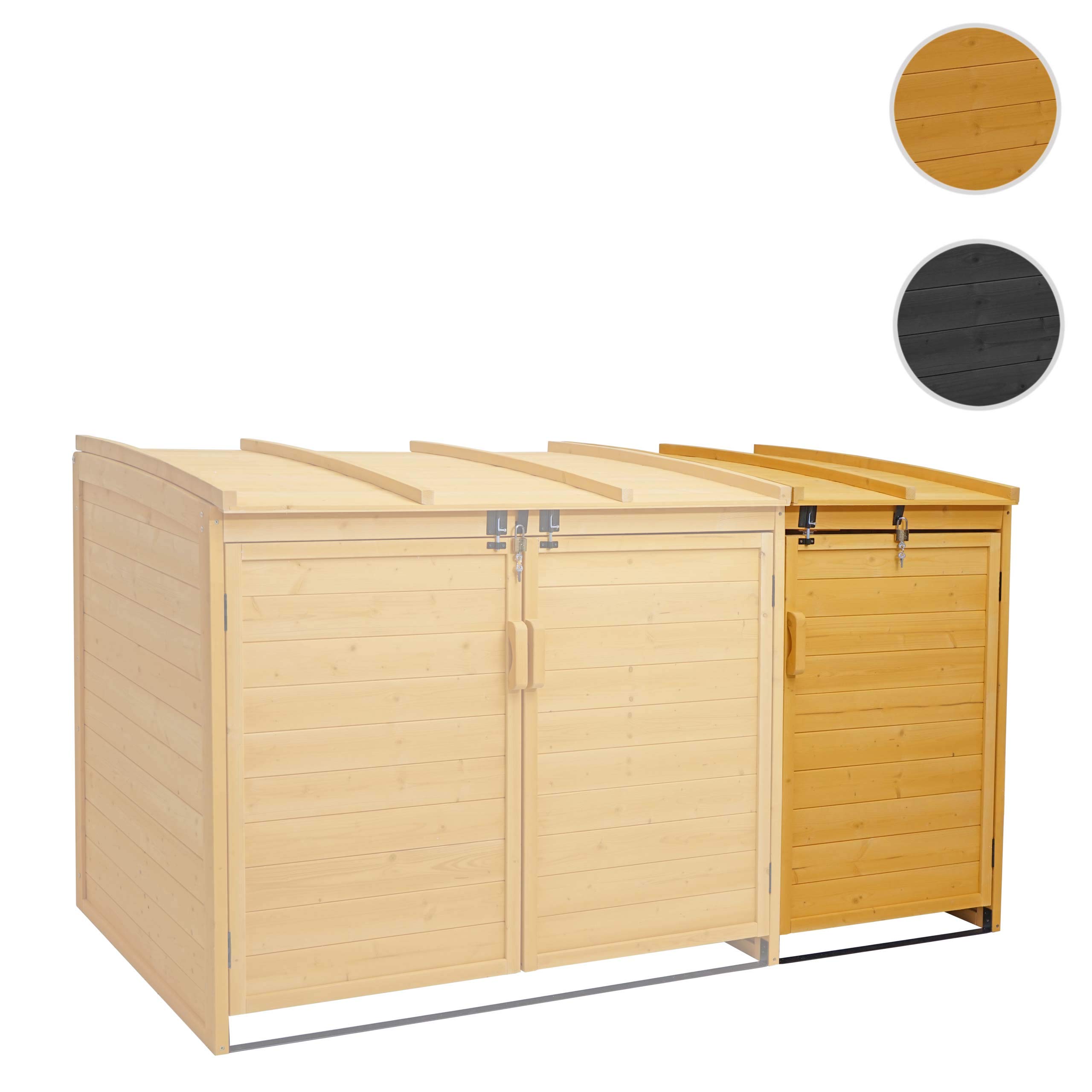 Mendler XL 1er-/2er-Mülltonnenverkleidung Erweiterung HWC-H75 - braun | Mülltonnenbox, Holz, 120x68x104cm, MVG-Zertifiziert