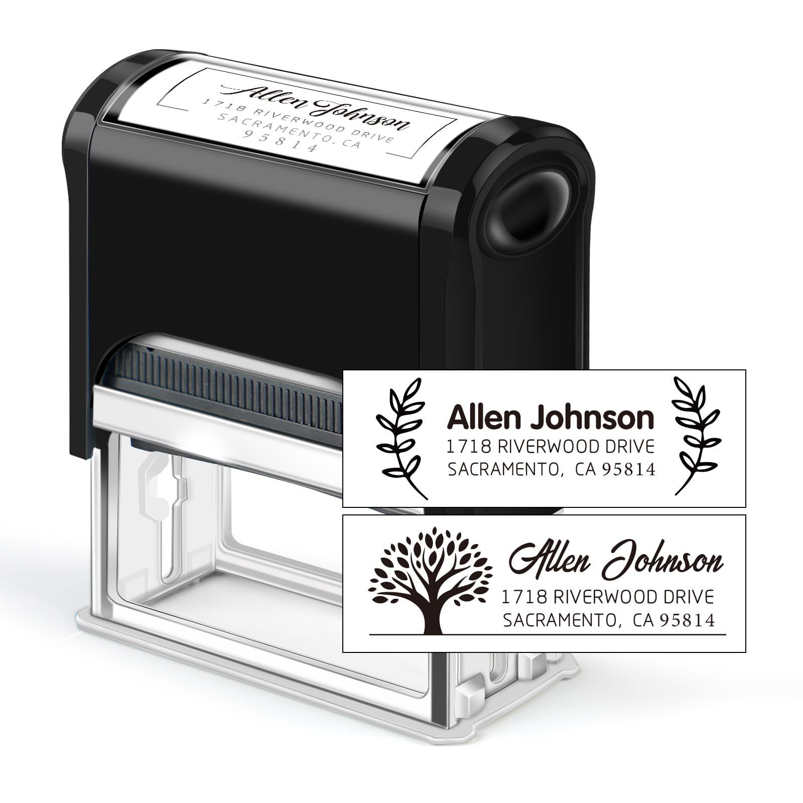Custom Address Stamp - Return Address Stamp for Envelopes, Wedding Invites & Mail | Personalized Self Inking Stamps (X Large)