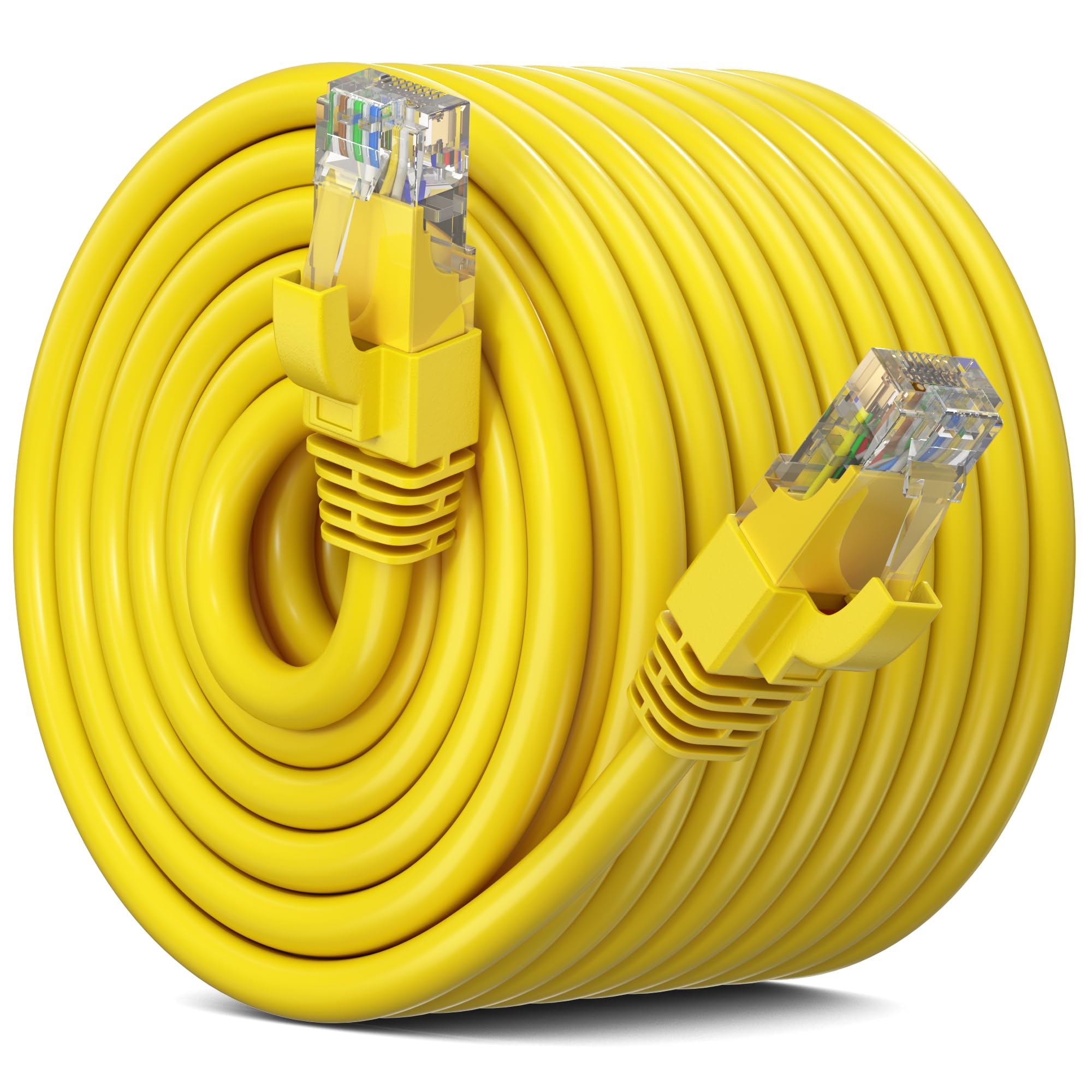 Maximm Cat 6 Ethernet Cable 300 Ft,Cat6 Cable, LAN Cable, Internet Cable, Patch Cable and Network Cable - UTP (Yellow) 300 Feet ethernet Cord