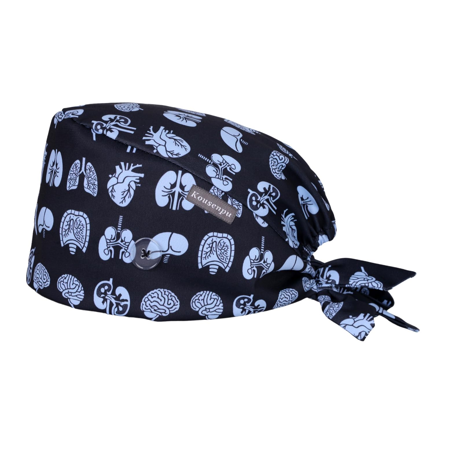 Kousenpu Scrub Cap for Men, Adjustable Surgical Hats with Buttons