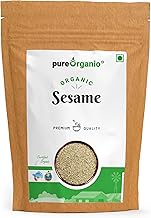 Pure Organio Organic Sesame Seeds - Organic White Sesame seeds - High In Nutrient White Til for Eating (350 Gm)