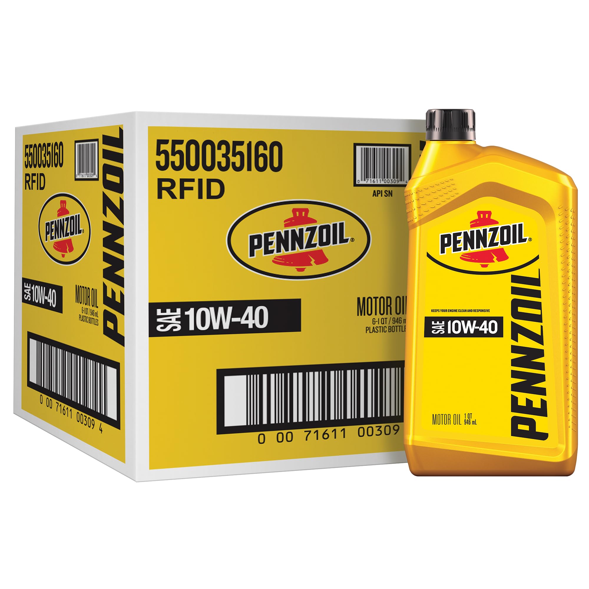 Amazon.com: Pennzoil 10W-40 Motor Oil, 1 Quart (6 Pack) : Automotive