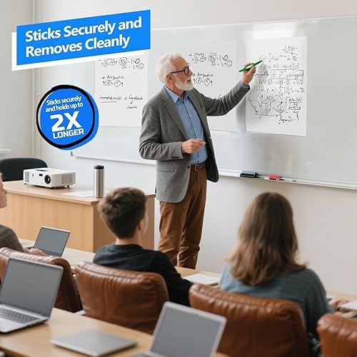 Miniatura 2 de Nortix Papel de carta, almohadillas adhesivas de caballete, papel de gráfico para profesores, súper adhesivo y resistente a las manchas, mini papel