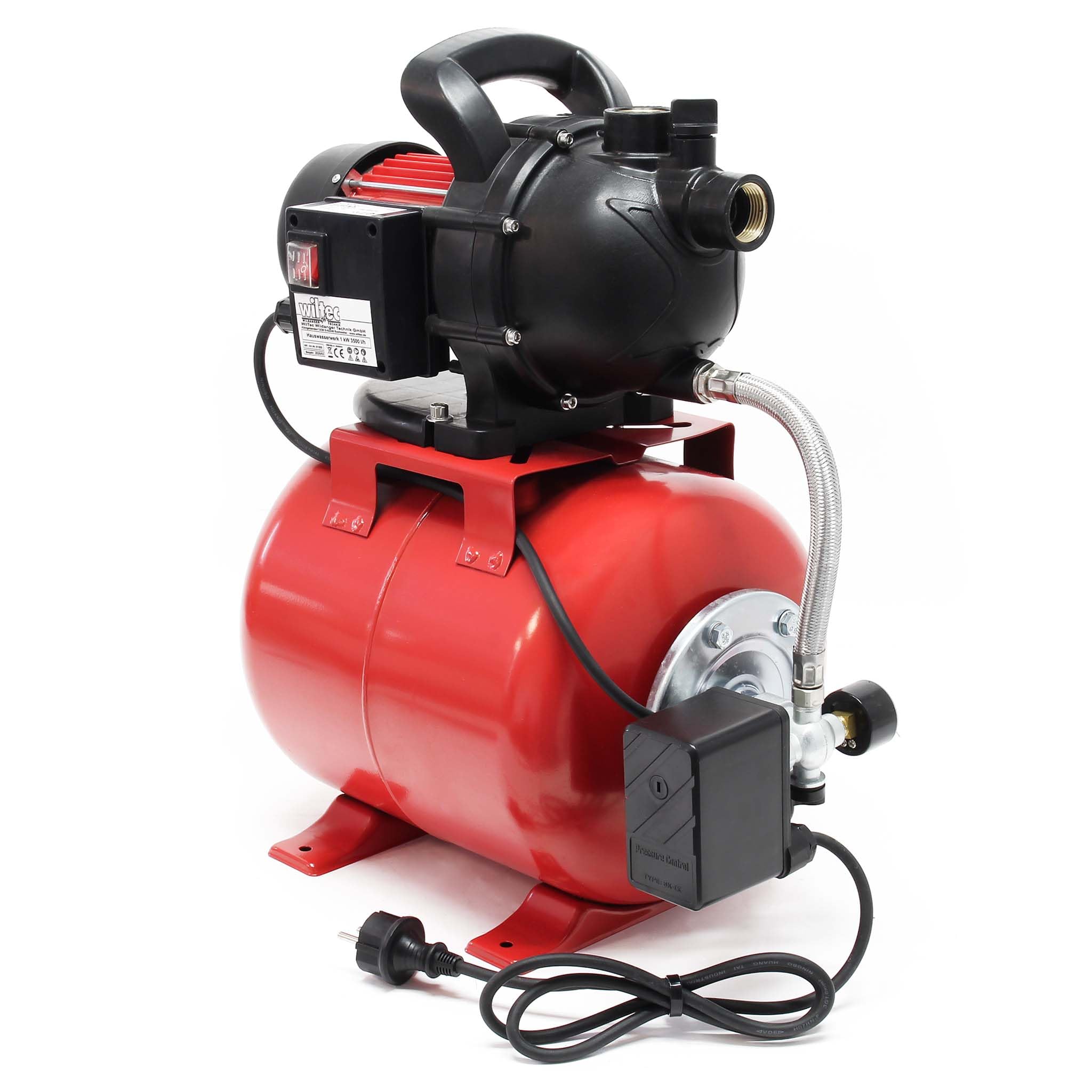Wiltec pompa ogrodowa 1000W 3500l/h z wyłącznikiem ciśnieniowym i manometrem pompa wodna zbiornik ciśnieniowy zbiornik ciśnieniowy pompa irygacyjna pompa wody użytkowej pompa wody deszczowej wodociągi