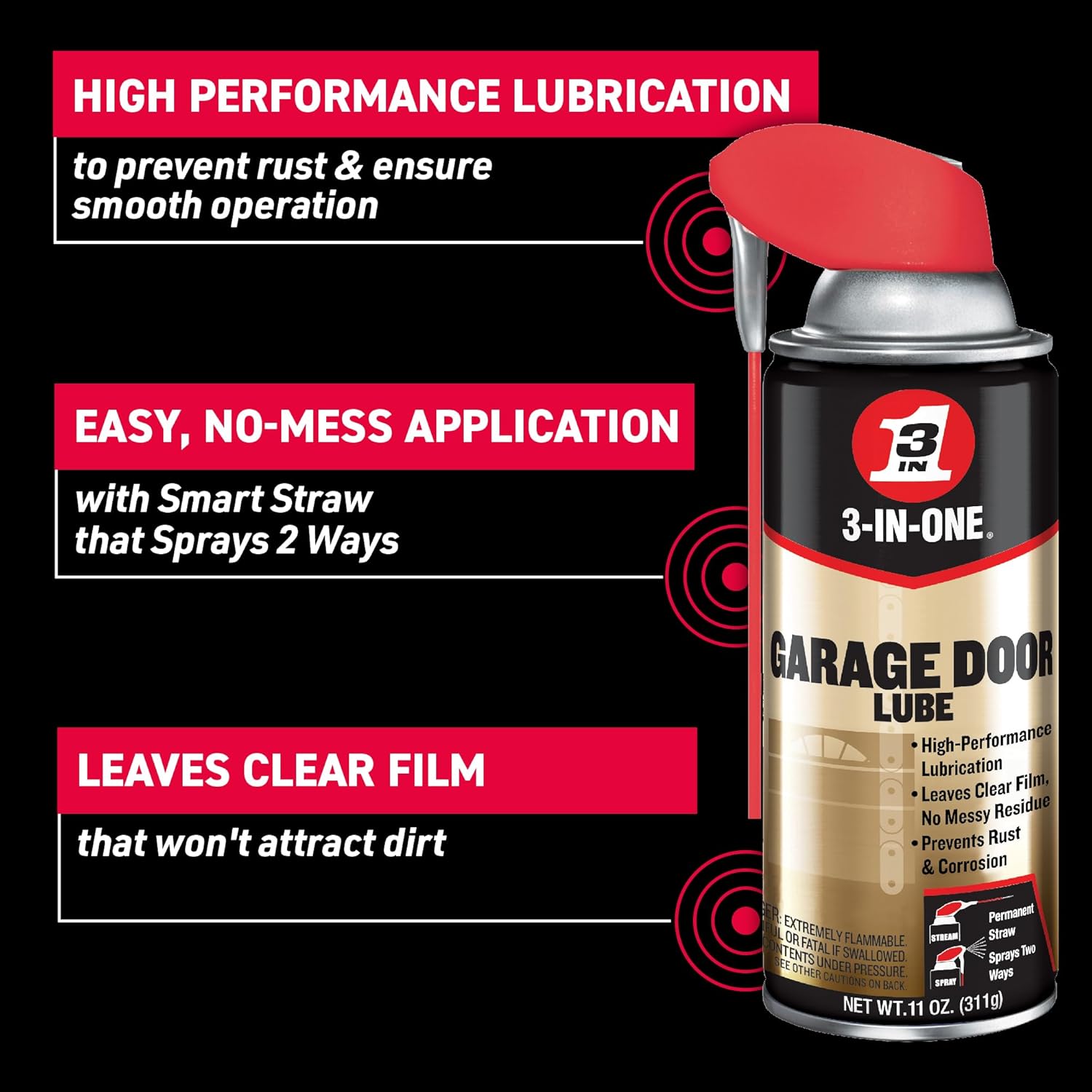 WD-40 Specialist Penetrant & 3-in-ONE Garage Door Lube Combo Pack, Penetrant for Breaking Rust Bonds & Lubricant for Smooth Garage Door Operation, High-Performance No-Mess Formulas, 11 Oz.