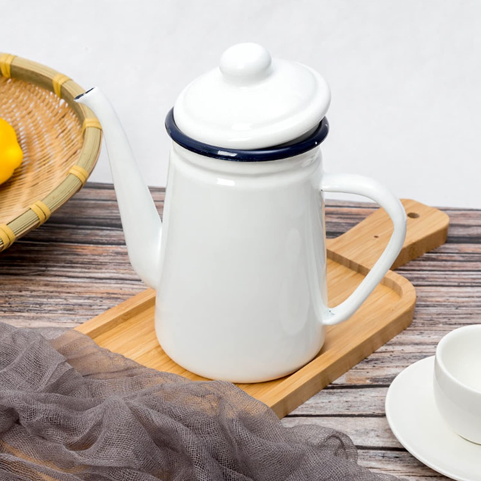 Set Teiera E Tazza In Ceramica Vintage - Bollitore Da 460ml Con Tappo In Sughero, Design Retrò - Foto 14