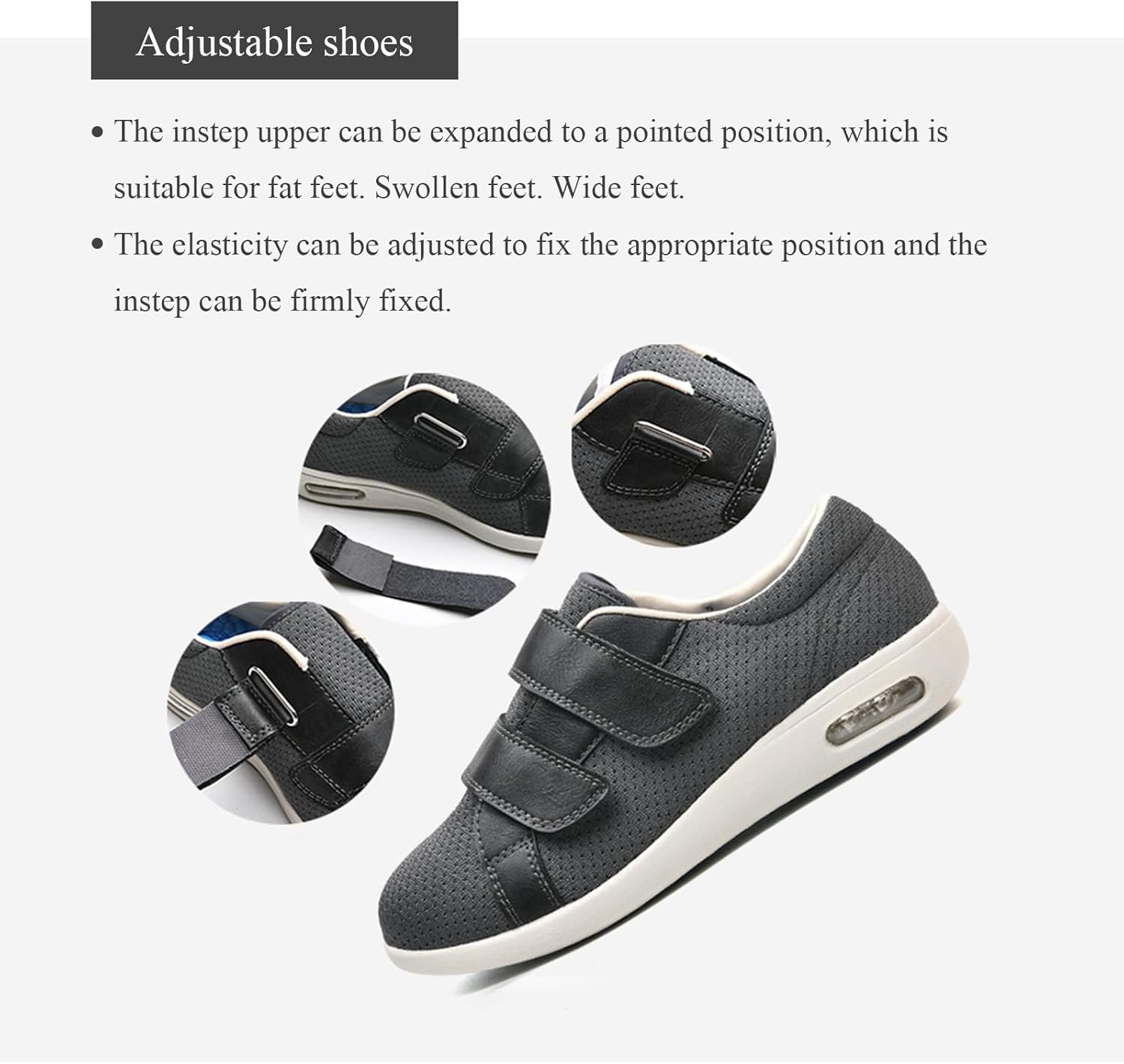 Generic Wide Diabetic Shoes for Men Wide, Memory Foam Diabetic Slipper with Adjustable Closures, Women's Elderly Shoes, Shoes for Swollen Feet Women