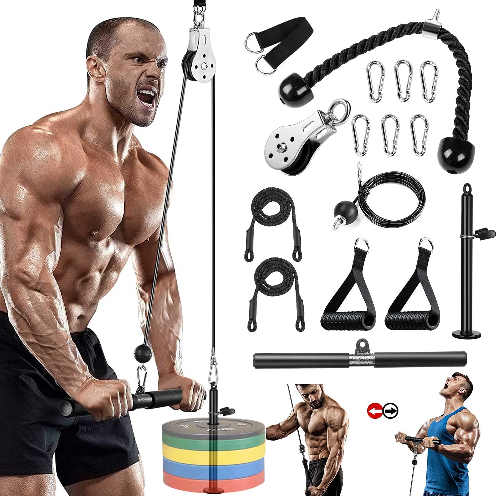 Buy Weight Cable Pulley System Gym, DIY Home Gym Fitness Pulley Cable