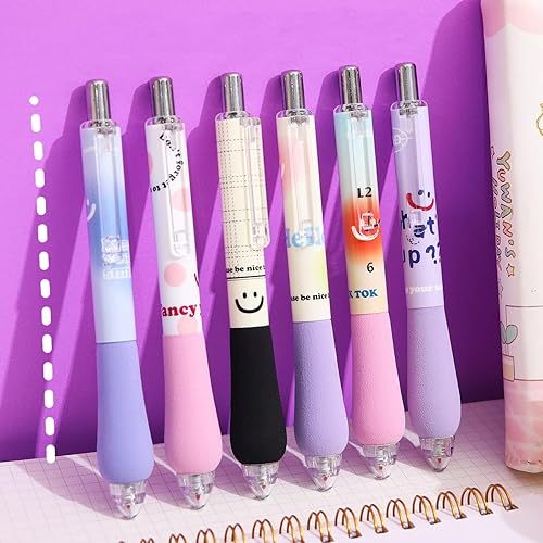 Miniatura 6 de 6 bolígrafos de gel kawaii, bolígrafos de gel retráctiles, bolígrafo coreano de punta fina, bolígrafo de escritura suave 0.5, tinta de secado