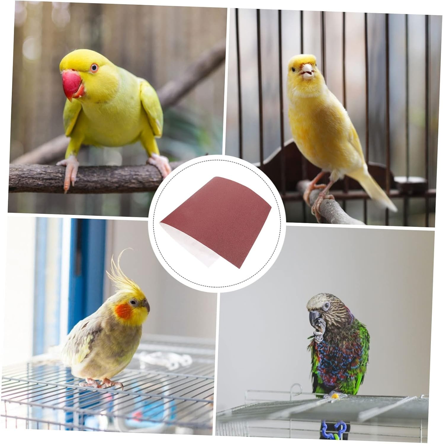 BESTonZON 2pcs Bird Cage Liner Absorbent Gravel Paper for Bird Cages Pet Accessory Suitable for Parrots Canaries and Finch