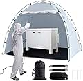Portable Paint Booth Tent, Siebwin Large 8(L) x6(W) x6(H) ft Spray Paint Tent with Built-in Floor &amp; Mesh Screen &amp; Windproof Hooks for Furniture DIY Hobby Tool Spray Paint Shelter, Gray