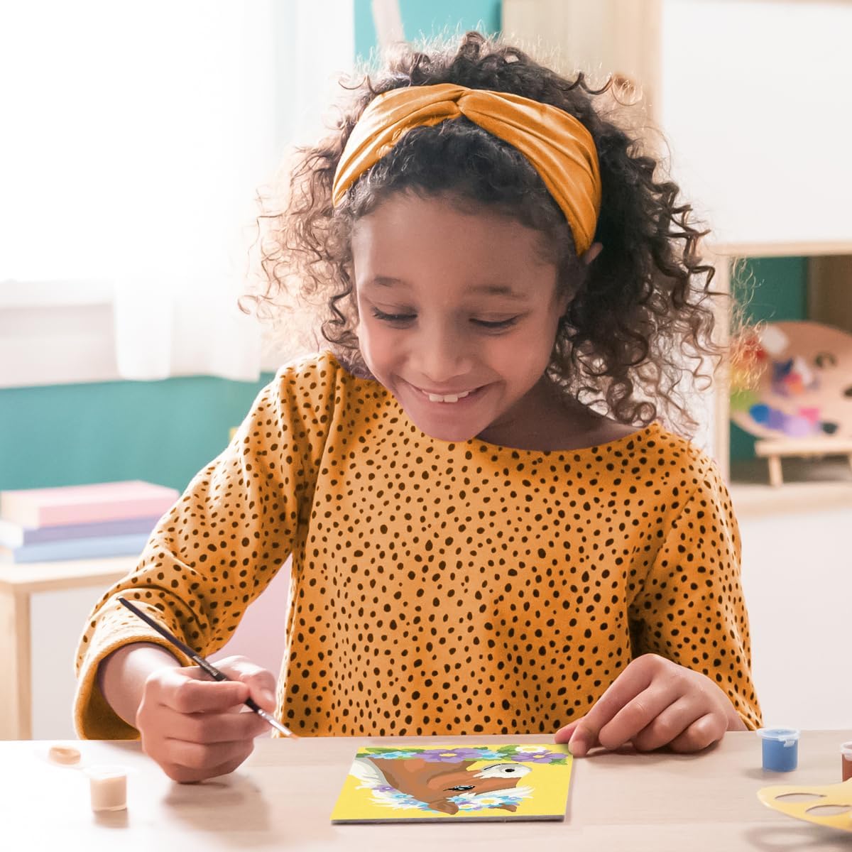 Ravensburger - Horse with Flowers CreArt Paint by Numbers Kit | Fun & Easy DIY Art for Kids Age 9+ | Creative Gift Idea for Birthdays & Holidays