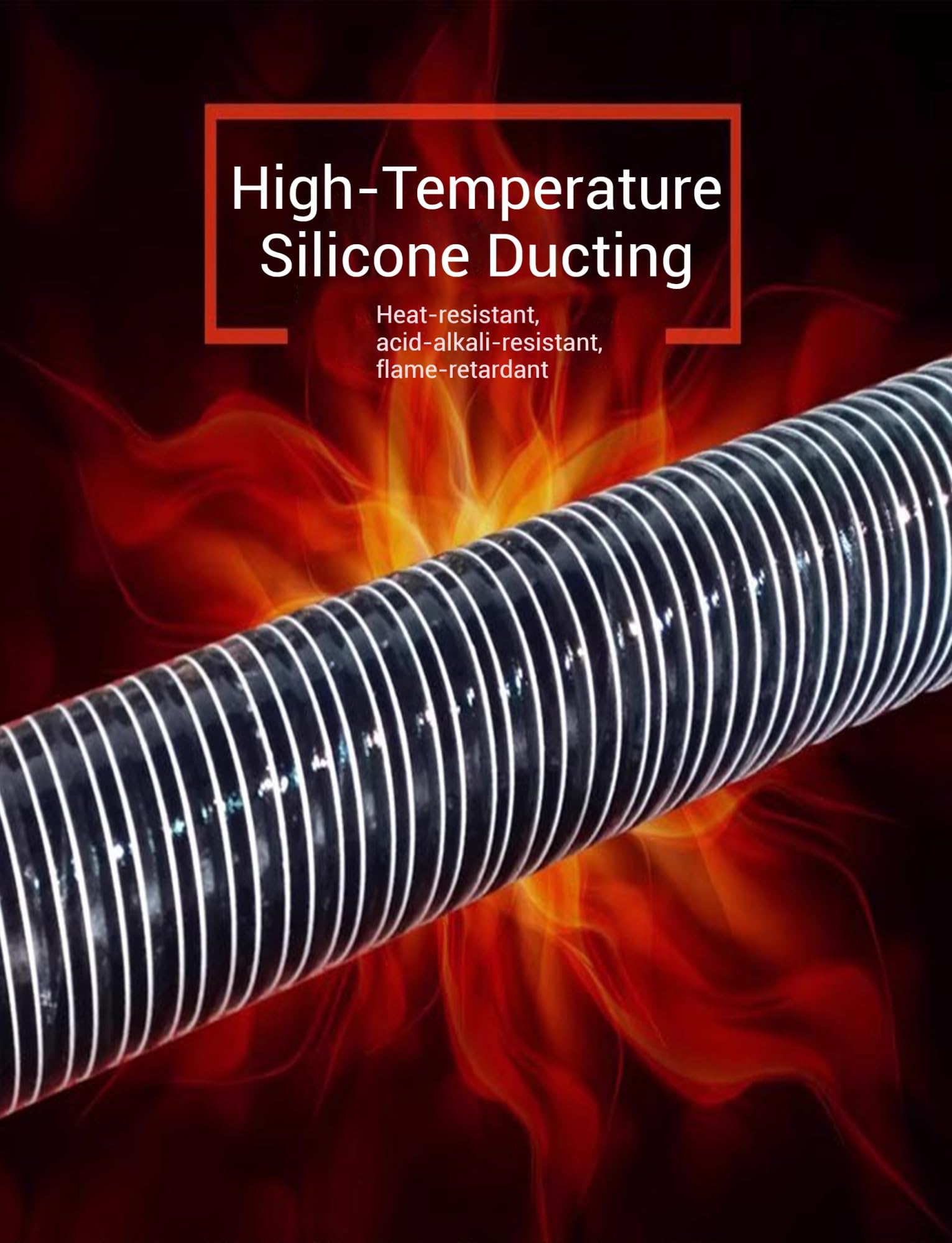 Manguera Flexible De Silicona para Conductos De Aire, Manguera De Ventilación para Secadora, Ventilador De Conducto De Aire, Admisión De Motor De Coche Frío/Caliente, Freno, Color