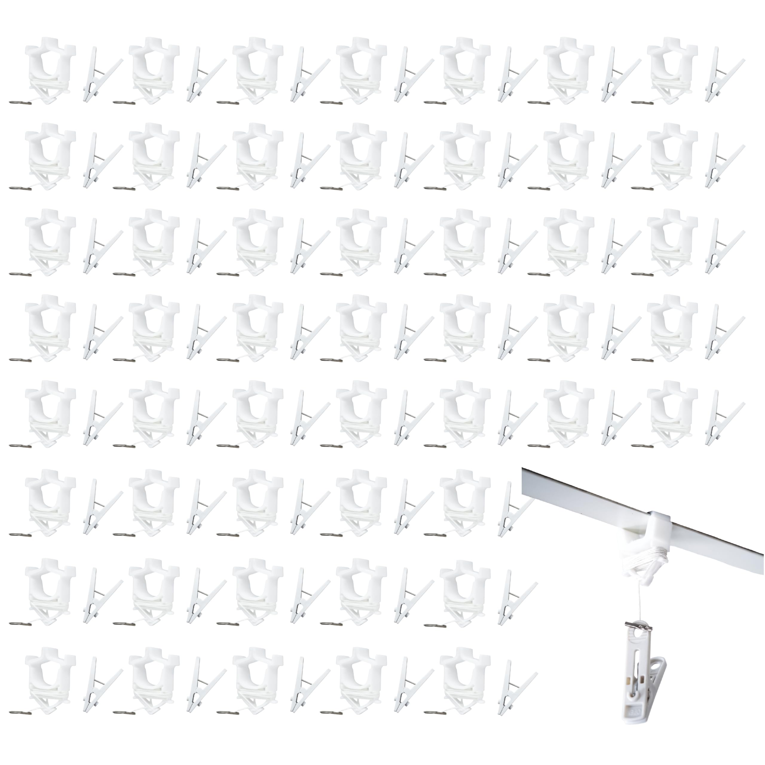 Naceture White Drop Ceiling Hook For Hanging – 50 Pack Ceiling Decorations Ceiling Hanger On Drop Suspended Ceiling Tile Hook Ceiling Clips