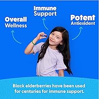 Vista 5 de Feel Great Vitamin Co. Elderberry Gummies for Kids Immune Support Natural Antioxidant Immune Booster with Vitamin C and Zinc Gluten Free &