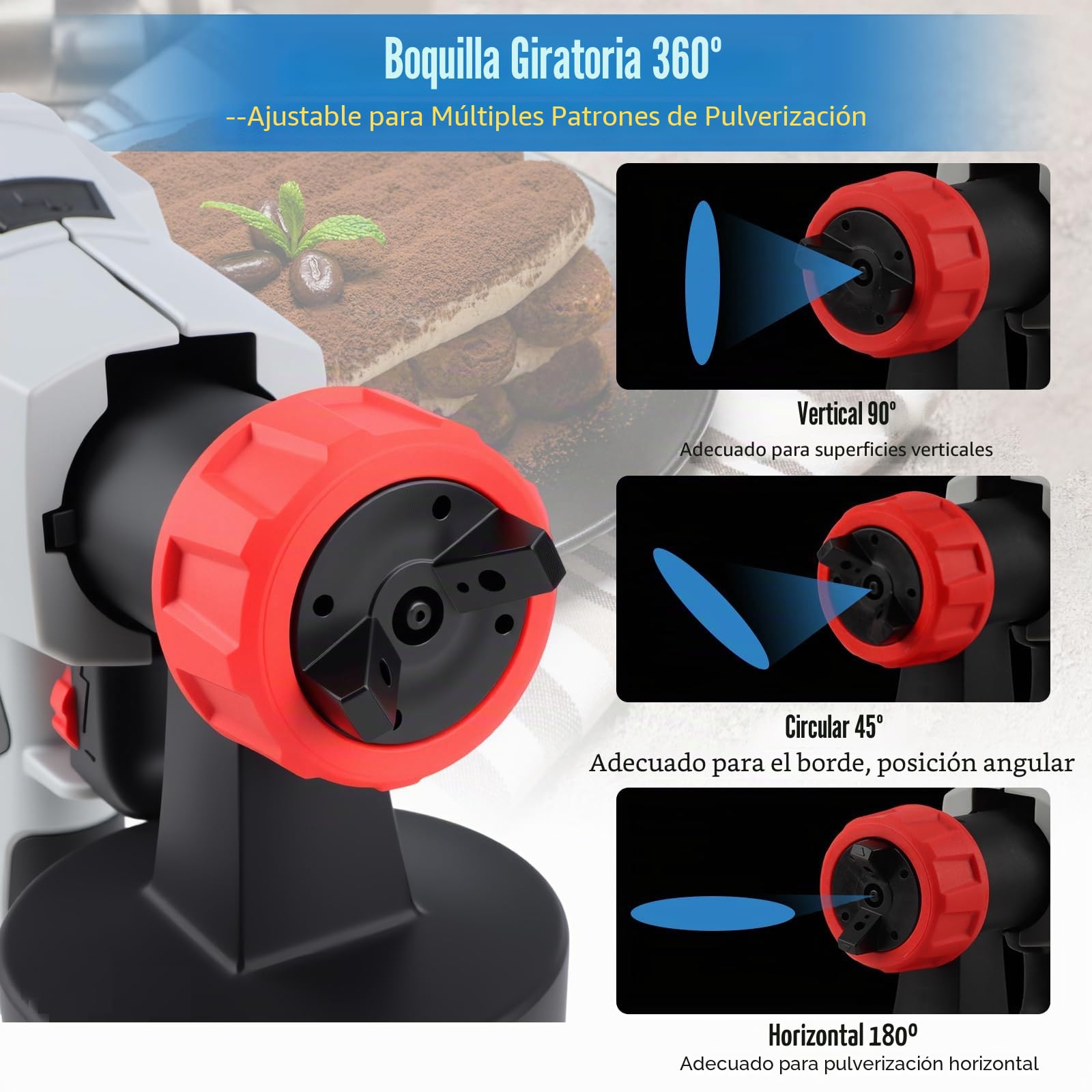 Kit de aerógrafo para decoración de tartas, pistola de pulverización de chocolate de 500 W, juego de decoración para tartas, pulverizador portátil pequeño, 800 ml, kit de aerógrafo de mano para
