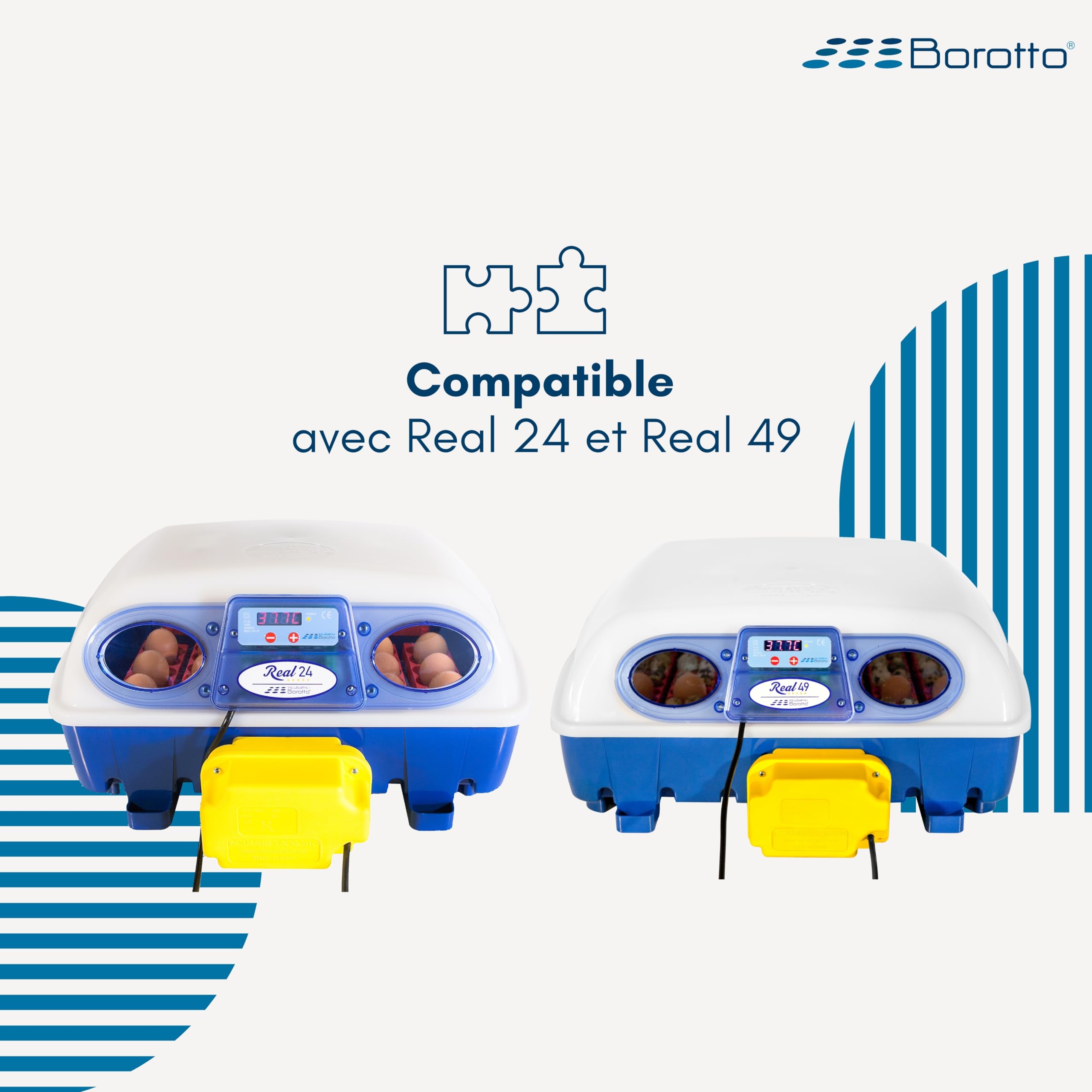 Borotto Tourne-Oeuf Real | Dispositif Breveté pour l'Inclinaison Automatique des Oeufs, Compatible avec l'Incubateur Borotto Real, Installation Facile et Rapide | Made in Italy
