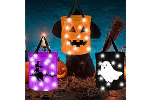 Light Up Halloween LED Candy Bags ANYMONYPF 3 Pieces