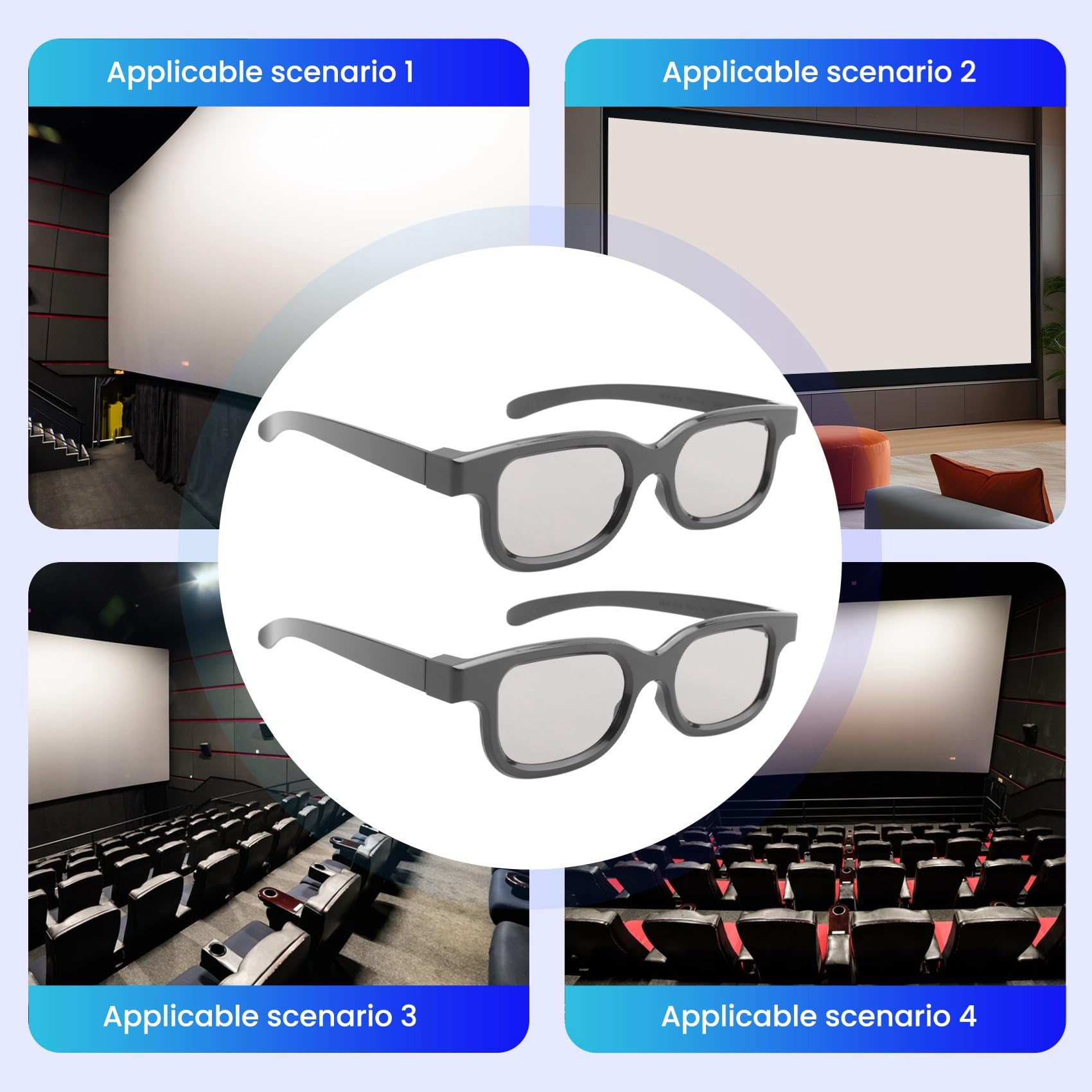 Occhiali 3D Passivi Polarizzati da 80 Pezzi per Schermo Cinema IMIX