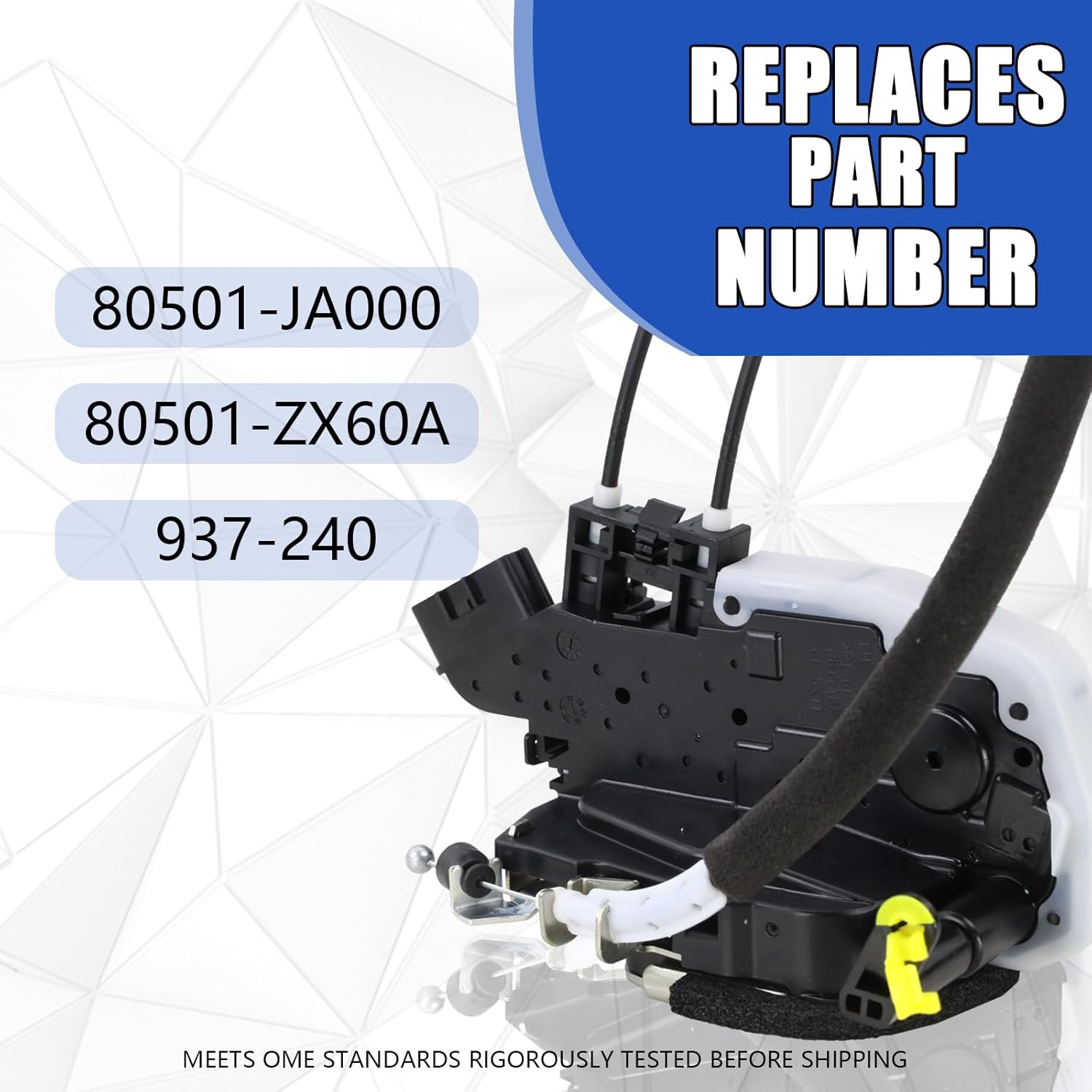 Door Lock Actuator Front Left Driver Side Compatible with 2007-2012 Nissan Altima Door Latch Replacement 80501-JA000 80501-ZX60A 937-240
