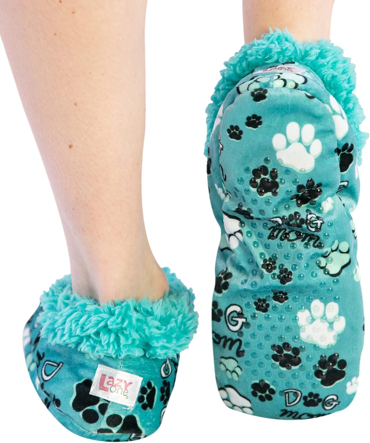 Lazy One Fuzzy Feet Slipper Socks for Women, Cute Fleece-Lined House Slippers, Cute Dog & Cat Design - Image 4