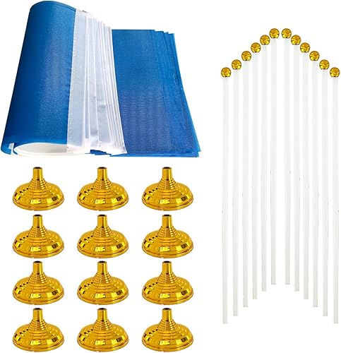 Miniatura 53 de WXTWK Paquete de 12 banderas argentinas de escritorio con base de soporte, decoración de celebración para eventos y eventos