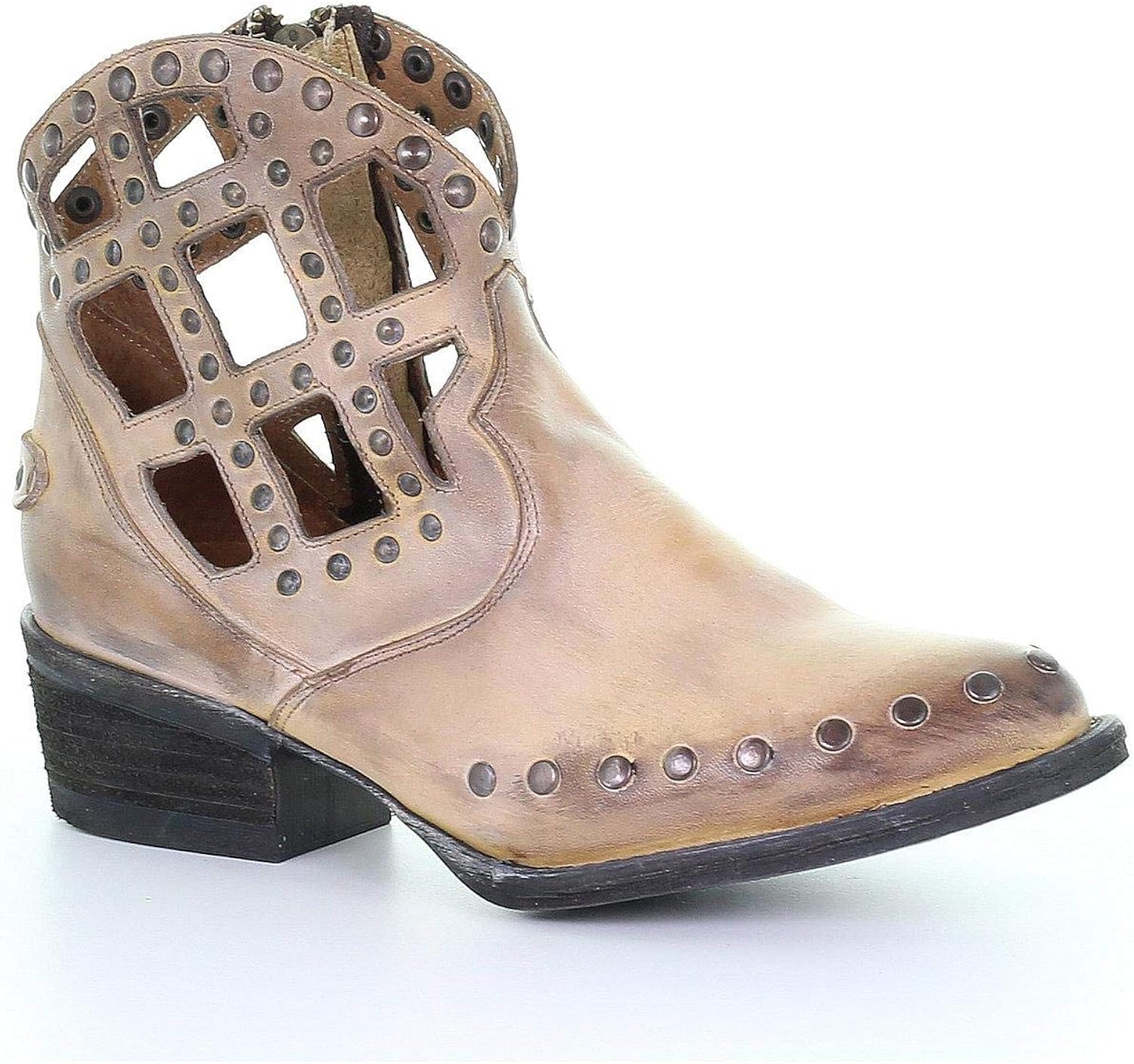 brown cutout booties