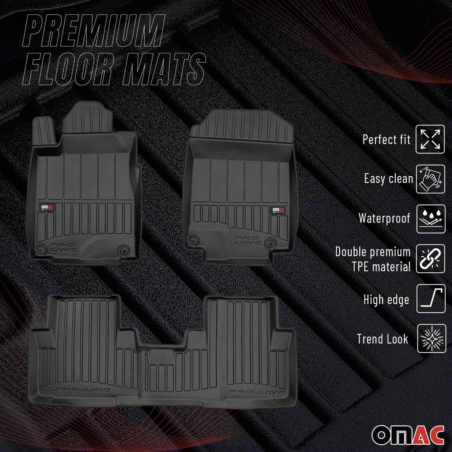 OMAC Premium Floor Mats for Honda CR-V 2012-2016 All-Weather Heavy Duty 3Pcs